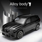 Black Mamba 1:24 Scale Licensed BMW X5 M Die-Cast Alloy Model Toy - Opening Doors, Sound & Light, Pull-Back Function, Shock Absorption, Steering, Horn & Adjustable Seats - Luxury Performance SUV Collection