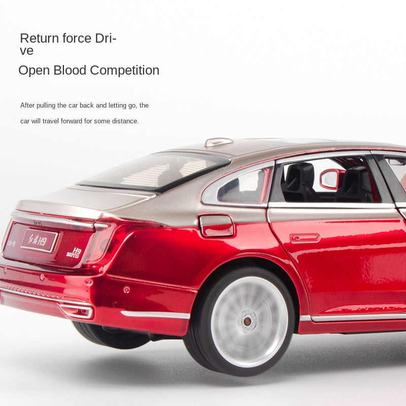 OK 1:24 Die-Cast Alloy Model - Compatible with Hongqi H9 - C+ Luxury Executive Sedan with Opening Doors, Sound & Light, Pull-Back Action, Shock Absorption, Horn & Opening Fuel Cap