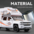 Chezhi 1:32 Scale Die-Cast Alloy Model Toy Compatible with Chevrolet Off-Road Camper - Opening Doors, Sound & Light, Pull-Back Function - Adventure Vehicle Collection