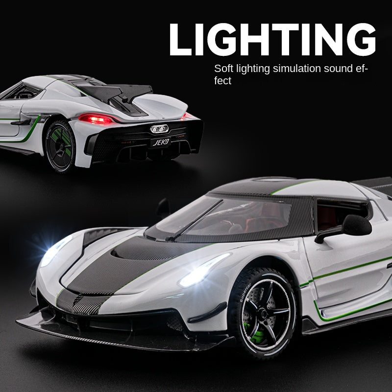 Chezhi 1:24 Die-Cast Alloy Model - Compatible with Koenigsegg Jesko Absolut  - Feature-Packed with Realistic Sound & Light, Pull-Back Action & Shock Absorption - Collector's Edition Hypercar