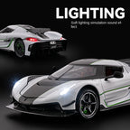 Chezhi 1:24 Die-Cast Alloy Model - Compatible with Koenigsegg Jesko Absolut  - Feature-Packed with Realistic Sound & Light, Pull-Back Action & Shock Absorption - Collector's Edition Hypercar