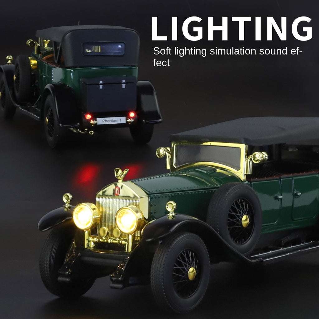 XHD 1:24 Die-Cast Alloy Model - Compatible with Rolls-Royce First Generation Phantom - Feature-Packed with Removable Roof, Opening Doors, Realistic Sound & Light, Pull-Back Action, Shock Absorption & Steering
