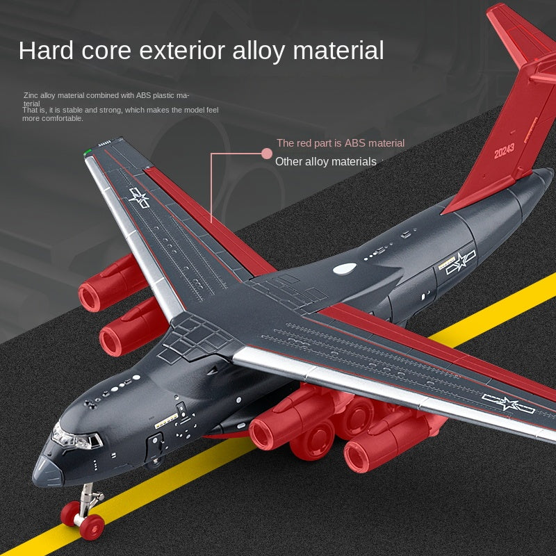 Chezhi 1:180 Licensed Xian Y-20 "Kunpeng" Die-Cast Alloy Model - Official Military Transport Aircraft with Display Stand, Opening Cargo Door, Retractable Nose Gear, Movable Control Surfaces, Sound & Light & Pull-Back Action