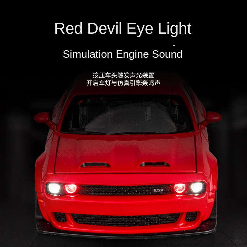 Jiaye 1:32 Scale Die-Cast Alloy Model Toy Compatible with Dodge Challenger SRT Hellcat - Opening Doors, Sound & Light, Pull-Back Function - Muscle Car Collection