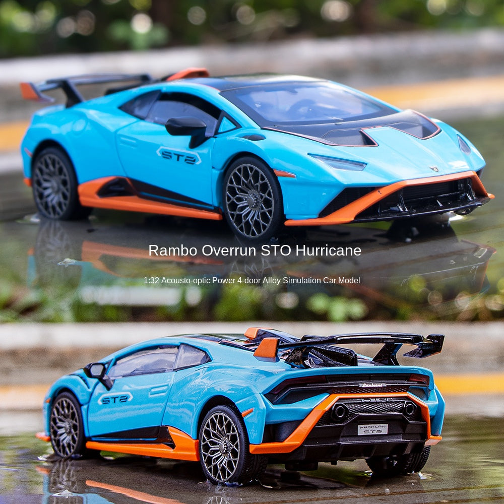 OK 1:32 Die-Cast Alloy Model - Compatible with Lamborghini Huracán STO Supercar - Feature-Packed with Opening Doors, Realistic Sound & Light, Pull-Back Action & Shock Absorption