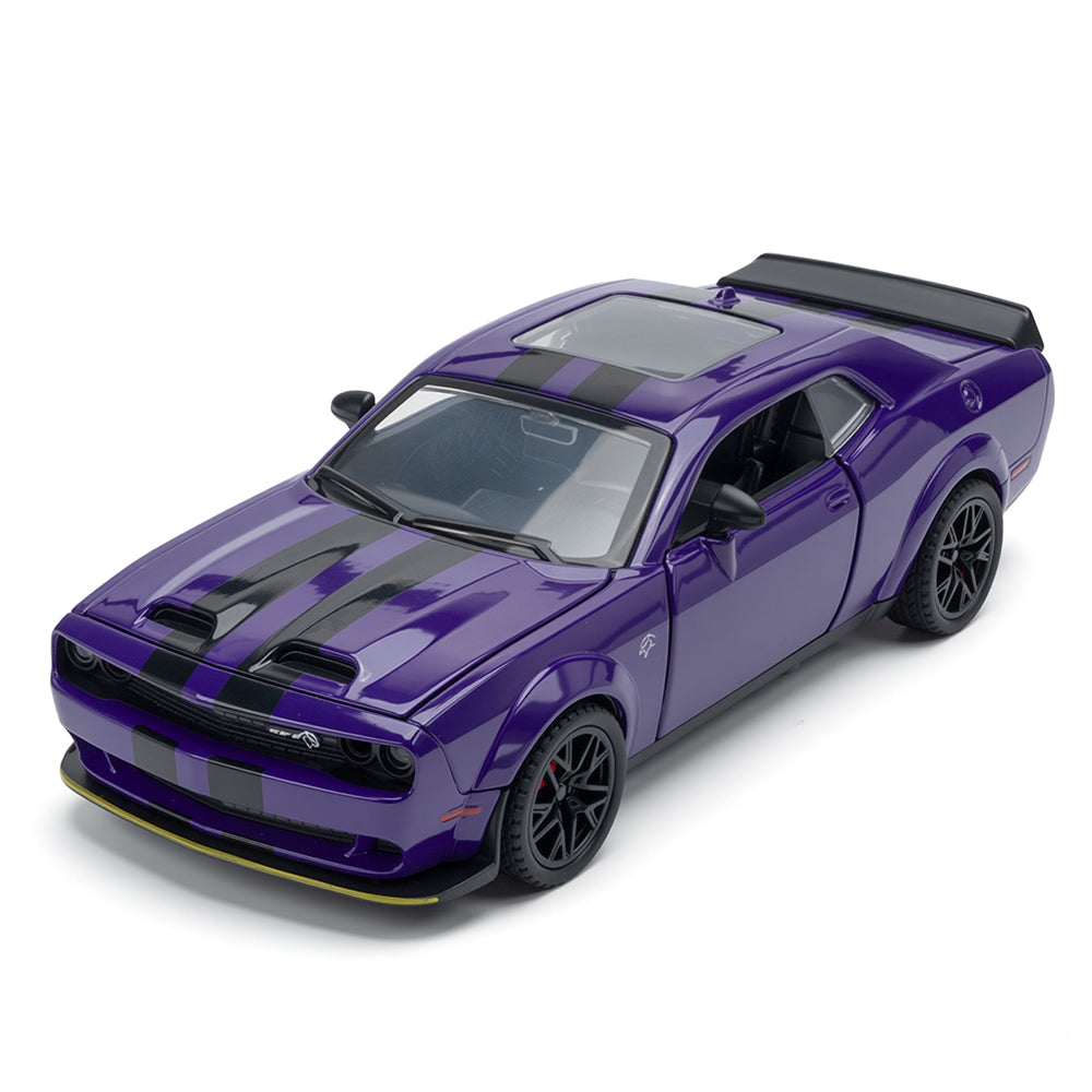 Jianyuan 1:32 Scale Die-Cast Alloy Model Toy Compatible with Dodge Challenger SRT Hellcat Redeye - Opening Doors, Sound & Light, Pull-Back Function, Horn & Foldable Mirrors - Muscle Car Collection