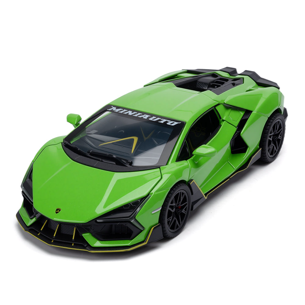 Jianyuan 1:32 Scale Die-Cast Alloy Model Toy Compatible with Mansory Lamborghini Aventador - Opening Doors, Sound & Light, Pull-Back Function, Horn & Adjustable Rear Wing - Tuned Supercar Collection