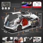 XHD 1:24 Spray Edition Die-Cast Alloy Model - Compatible with Pagani Huayra BC - Ultimate Hypercar with Opening Doors, Sound & Light, Pull-Back Action, Shock Absorption & Steering