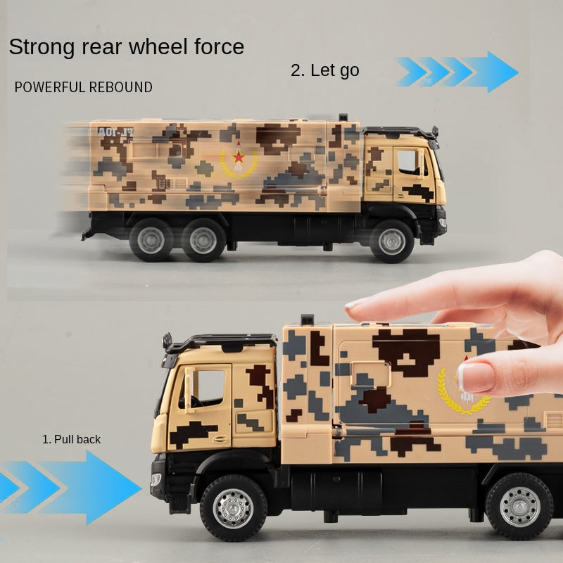 XHD 1:35 Scale FL-10 Loitering Munition Launch Vehicle Die-Cast Alloy Model Toy - Opening Doors, Sound & Light, Pull-Back Function - Military Drone Collection