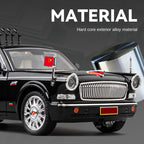 Chezhi 1:24 Licensed Hongqi CA7600J Parade Review Car Die-Cast Alloy Model - Official Chinese State Ceremony Vehicle with Opening Doors, Sound & Light, Pull-Back Action, Shock Absorption, Steering, Horn, Foldable Mirrors & Opening Fuel Cap