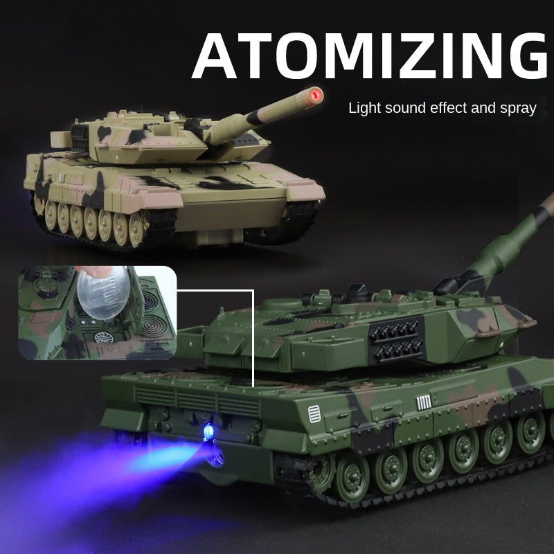 XHD 1:35 Die-Cast Alloy Model - Compatible with Leopard 2 Main Battle Tank - Feature-Packed with Smoke/Spray Effect, Sound & Light, Pull-Back Action & Removable Tracks
