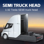 XHD 1:32 Die-Cast Alloy Model - Compatible with Tesla Semi - Electric Class 8 Truck with Opening Doors, Sound & Light, Pull-Back Action, Shock Absorption & Steering