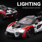 Chezhi 1:24 Die-Cast Alloy Model - Compatible with McLaren Senna GTR Track Beast - Feature-Packed with Opening Doors, Realistic Sound & Light, Pull-Back Action, Steering, Shock Absorption & Horn