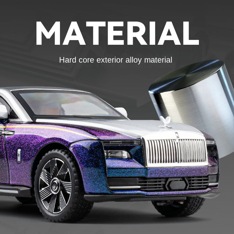 Chezhi 1:24 Scale Die-Cast Alloy Model Toy Compatible with Rolls-Royce Spectre - Starlight Headliner, Foldable Spirit of Ecstasy, Removable Fuel Cap, Foldable Mirrors, Opening Doors, Sound & Light, Pull-Back Function, Shock Absorption, Steering & Horn