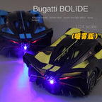 XHD 1:24 Scale Smoke Effect Edition Die-Cast Alloy Model Toy Compatible with Bugatti Bolide - Opening Doors, Sound & Light, Pull-Back Function - Hypercar Collection