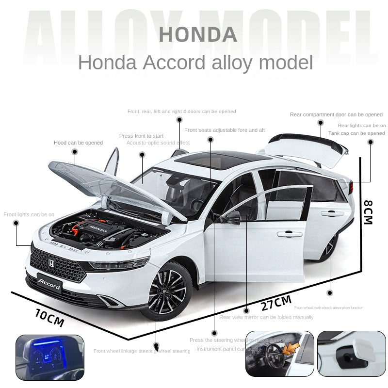 Black Mamba 1:18 Licensed Honda Accord Die-Cast Alloy Model - Official Family Sedan with Opening Doors, Sound & Light, Shock Absorption, Interactive Steering Wheel, Adjustable Seats, Opening Fuel Cap & Foldable Mirrors