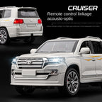 Toyota Land Cruiser a control remoto con licencia Chezhi, escala 1:24, modelo de aleación fundida a presión, con control remoto, avance/retroceso, dirección y bocina. Colección de vehículos todoterreno.
