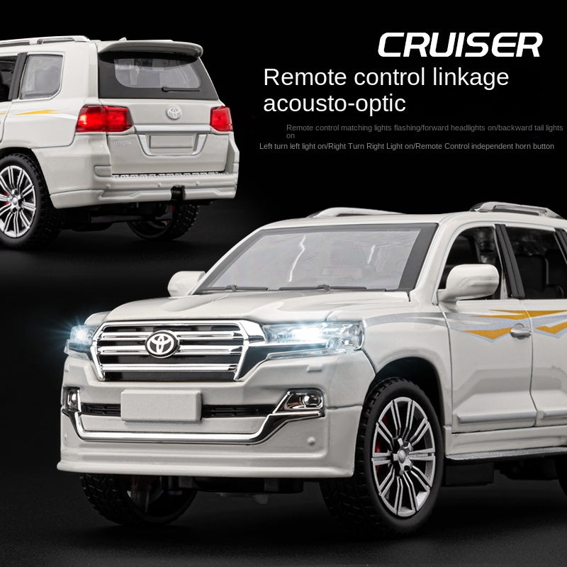Toyota Land Cruiser a control remoto con licencia Chezhi, escala 1:24, modelo de aleación fundida a presión, con control remoto, avance/retroceso, dirección y bocina. Colección de vehículos todoterreno.