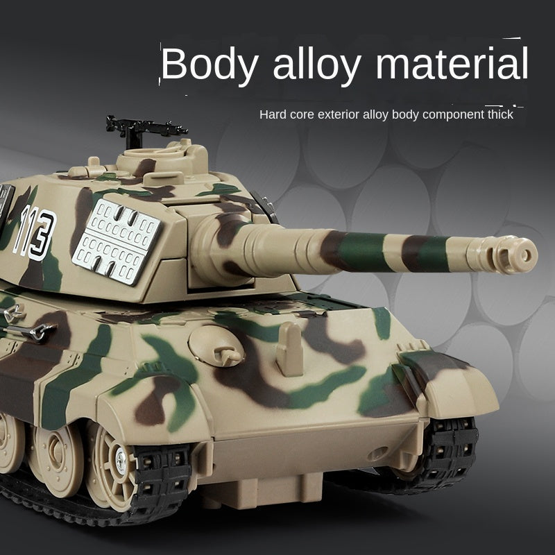 XHD 1:35 Die-Cast Alloy Model - Compatible with German King Tiger Heavy Tank - Feature-Packed with Smoke/Spray Effect, Sound & Light, Pull-Back Action & Removable Tracks