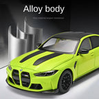 Black Mamba 1:24 Scale Licensed BMW M3 Die-Cast Alloy Model Toy - Opening Doors, Sound & Light, Pull-Back Function, Shock Absorption, Steering, Horn & Adjustable Seats - Sports Car Collection