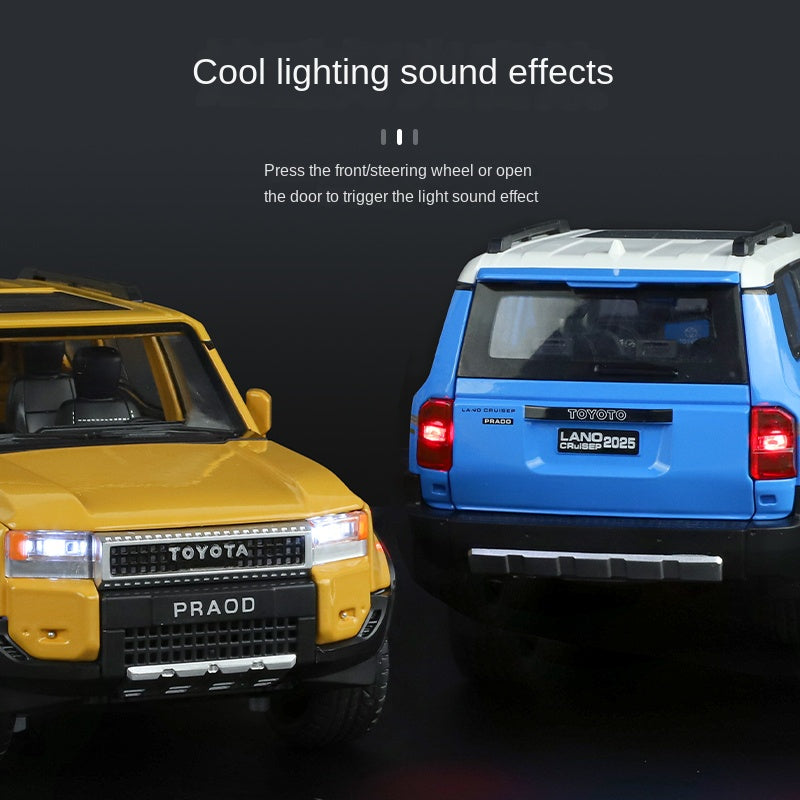 Jin Lifang 1:24 Die-Cast Alloy Model - Compatible with Toyota Land Cruiser Prado (LC250) - Ultimate Off-Road SUV with Opening Doors, Sound & Light, Pull-Back Action, Shock Absorption, Interactive Steering & Foldable Mirrors