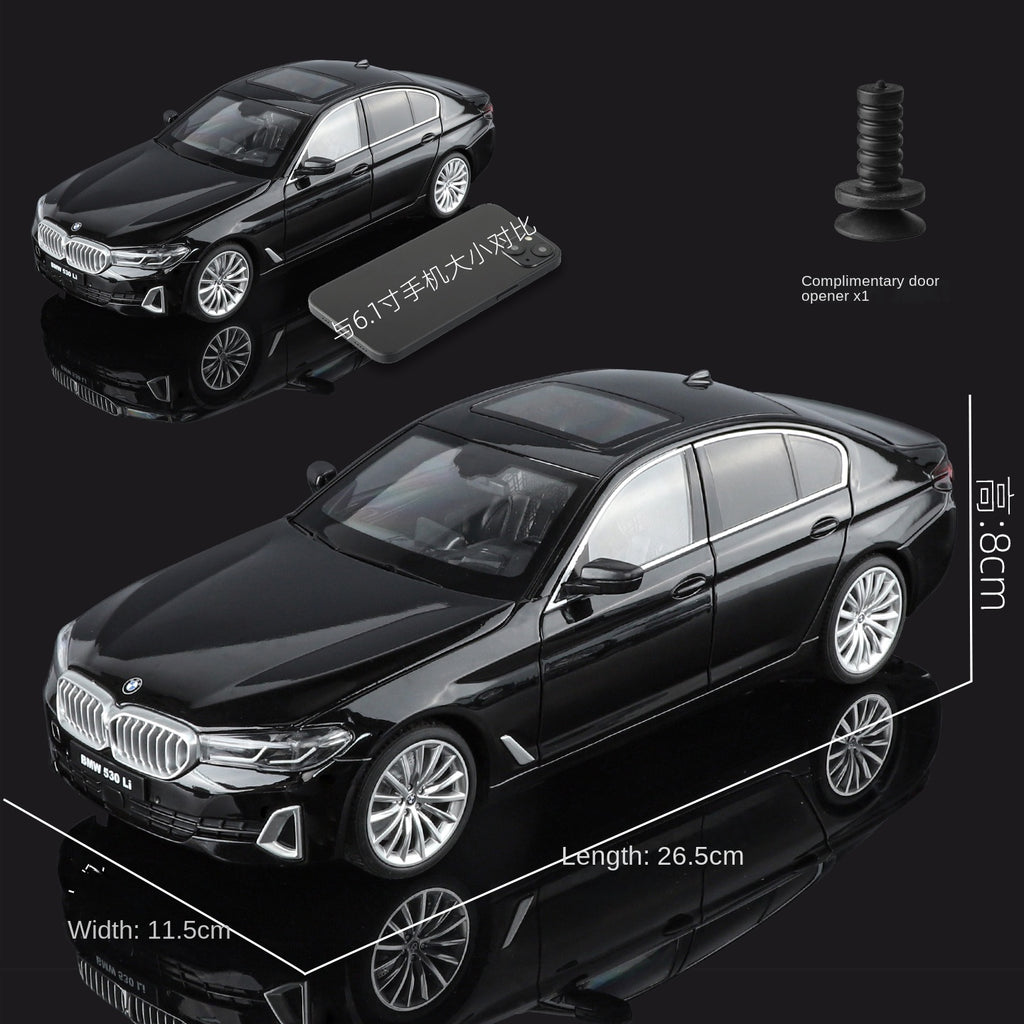 BMW 530Li Black Mamba, modelo estático de aleación fundida a presión, con licencia, escala 1:18: puertas que se abren, amortiguación, dirección, asientos ajustables y espejos plegables - Colección de sedanes de lujo