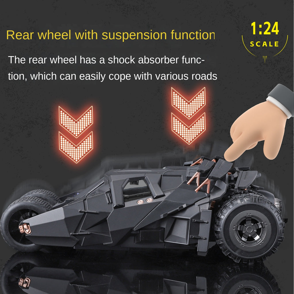 QiYi 1:24 Licensed Batman Tumbler Alloy Model - Official “The Dark Knight Trilogy” Movie Replica with Spray Effect, Sound & Light, and Shock Absorption - Limited Collector‘s Edition