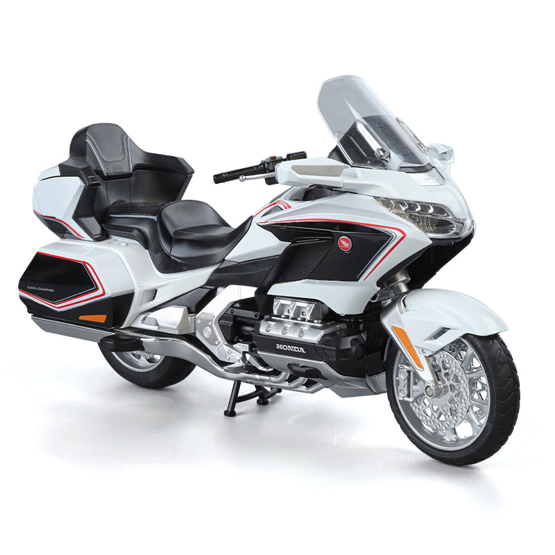 Black Mamba 1:11 Licensed Honda Gold Wing GL1800 Die-Cast Alloy Model - Official Grand Tourer Motorcycle with Sound & Light, Interactive Steering, Shock Absorption, Opening Top Case & Foldable Mirrors