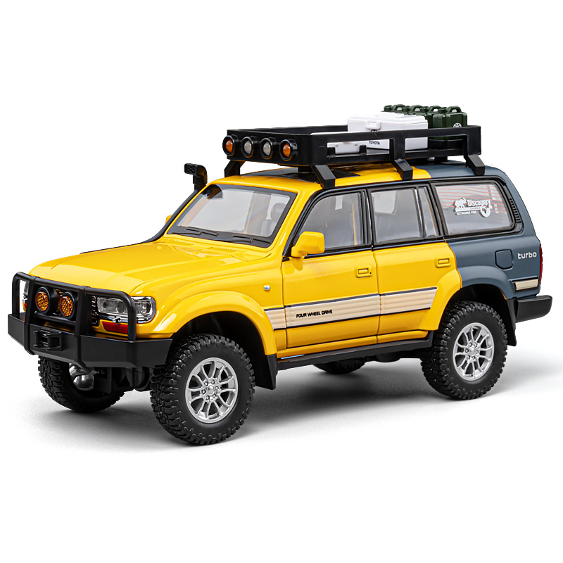 Chezhi 1:24 Licensed Toyota Land Cruiser LC80 Die-Cast Alloy Model - Official Off-Road Legend with Roof Rack, Opening Doors, Sound & Light, Pull-Back Action, Shock Absorption, Steering, Horn & Opening Fuel Cap