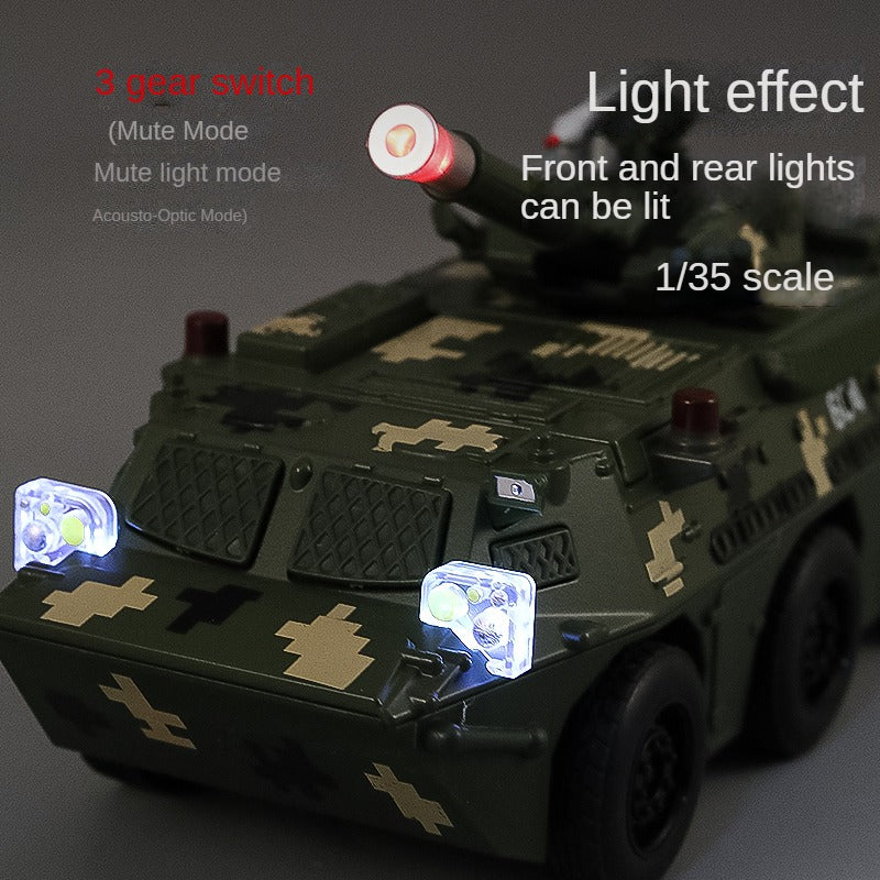 XHD 1:35 Scale ZSL-92 Wheeled Infantry Fighting Vehicle Die-Cast Alloy Model Toy - Rotating Turret, Adjustable Gun Barrel, Opening Doors, Sound & Light, Pull-Back Function & Shock Absorption - Military Vehicle Collection