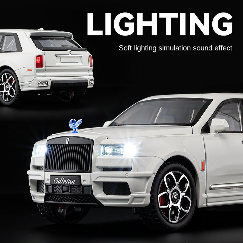 Chezhi 1:20 Die-Cast Alloy Model - Compatible with Rolls-Royce Cullinan & Bespoke Trailer - Luxury Caravan Set with Opening Doors, Sound & Light, Pull-Back Action, Shock Absorption & Steering