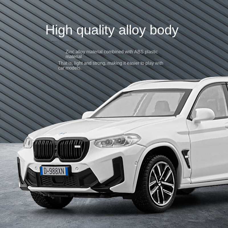 Jiaye 1:32 Die-Cast Alloy Model - Compatible with BMW X3 M - High-Performance SUV with Opening Doors, Sound & Light, Pull-Back Action & Shock Absorption