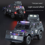 OK 1:24 Die-Cast Alloy Riot Control & Dispersion Vehicle “Spinosaurus” Model - with Deployable Protective Mesh, Opening Doors, Sound & Light, Pull-Back Action, Shock Absorption & Interactive Steering Wheel