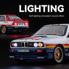 Chezhi 1:24 Scale Racing Livery Edition Die-Cast Alloy Model Toy Compatible with BMW M3 - Opening Doors, Sound & Light, Pull-Back Function, Shock Absorption, Steering, Horn, Foldable Mirrors & Removable Fuel Cap - Sports Car Collection