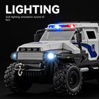 Chezhi 1:32 Scale Die-Cast Alloy Model Toy Compatible with 6x6 Conqueror Police Vehicle - Police Lights & Siren, Opening Doors, Sound & Light, Pull-Back Function, Openable Sunroof & Removable Rear Cover - Law Enforcement Vehicle Collection