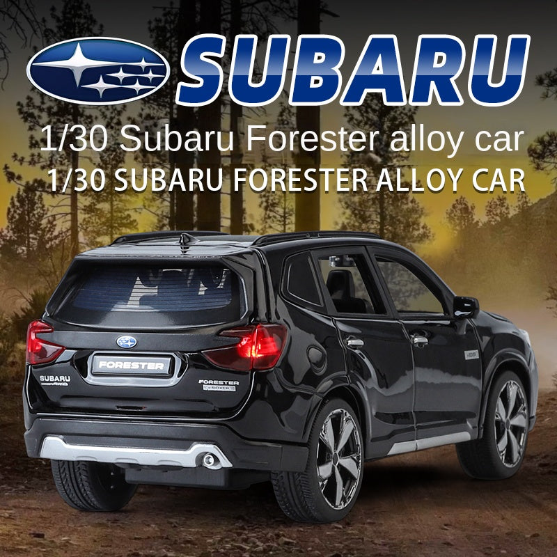 Qiyi 1:30 Scale Licensed Subaru Forester Die-Cast Alloy Model Toy - Opening Doors, Sound & Light, Pull-Back Function, Shock Absorption & Horn - Official SUV Collection