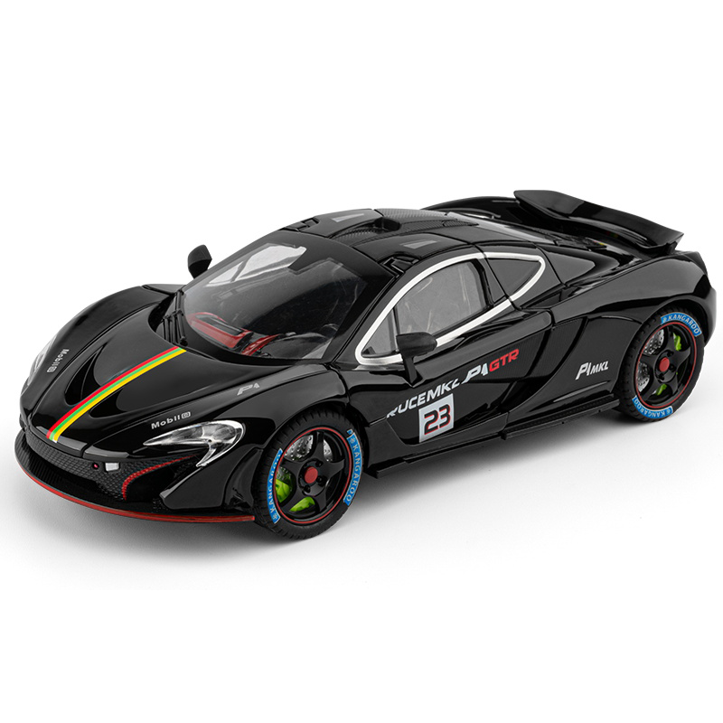Chezhi 1:24 Track Edition Die-Cast Alloy Model - Compatible with McLaren P1 Hypercar - Feature-Packed with Opening Doors, Realistic Sound & Light, Pull-Back Action, Shock Absorption, Steering, Horn & Adjustable Rear Wing