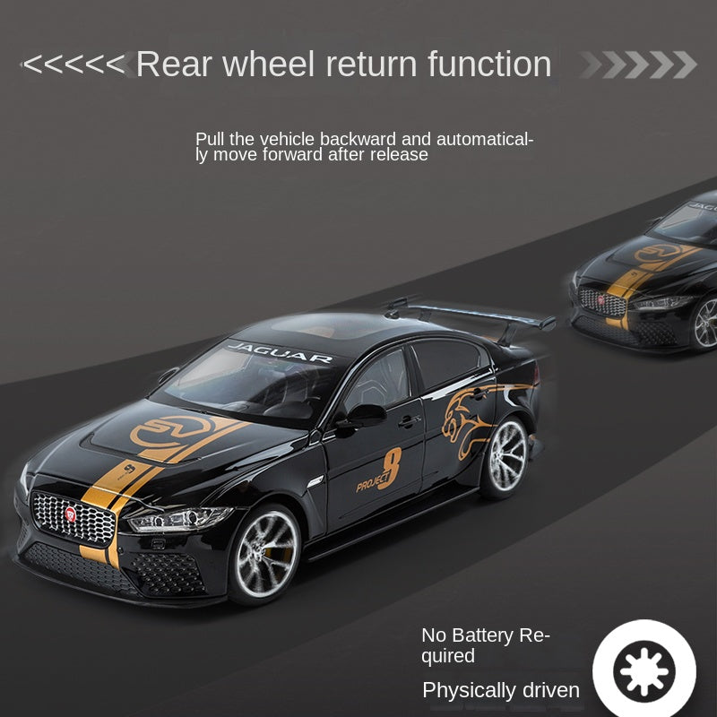 Qiyi 1:18 Scale Licensed Jaguar XE SV Project 8 Die-Cast Alloy Model Toy - Opening Doors, Sound & Light, Pull-Back Function, Shock Absorption, Steering, Foldable Mirrors & Removable Fuel Cap - Official Performance Sedan Collection