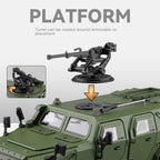 Chezhi 1:20 Armored Military Vehicle Alloy Model - Dongfeng Mengshi Style, with Extendable Winch, Opening Doors, Sound & Light, Pull-Back Action, Shock Absorption & Steering