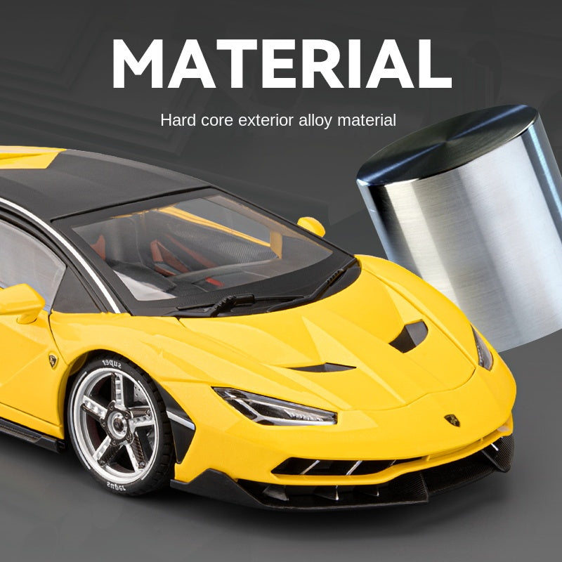 Chezhi 1:18 Die-Cast Alloy Model - Compatible with Lamborghini Aventador SVJ LP770-4 - Ultimate Supercar with Opening Doors, Sound & Light, Pull-Back Action, Shock Absorption & Adjustable Rear Wing