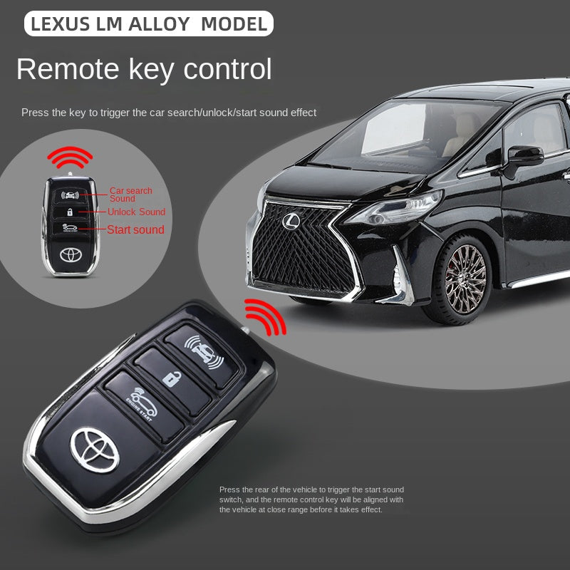 ZGTX 1:24 Scale Die-Cast Alloy Model Toy Compatible with Lexus LM300h - Remote Key Controlled Sound & Light, Opening Doors, Pull-Back Function, Steering & Horn - Luxury MPV Collection