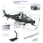 QiYi 1:48 Licensed CAIC Z-10 Attack Helicopter Die-Cast Alloy Model - Official Military Helicopter with Coasting Action, Removable Missiles & Rotor Blades