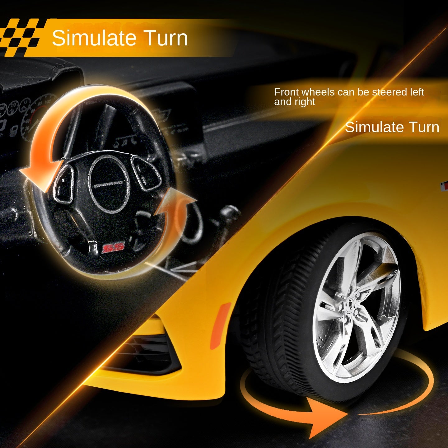 Black Mamba 1:18 Scale Licensed Chevrolet Camaro Die-Cast Alloy Static Model - Opening Doors, Shock Absorption, Steering, Adjustable Seats & Foldable Mirrors - Muscle Car Collection