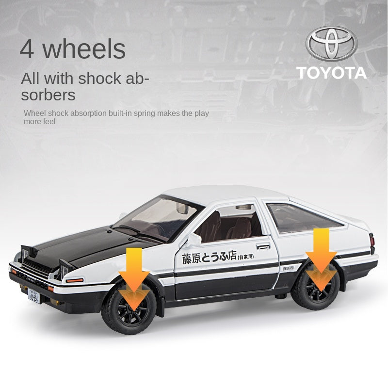 建元1:30 正版授权丰田AE86合金汽车模型 开门声光回力避震玩具车