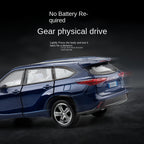 Jiaye 1:32 Scale Die-Cast Alloy Model Toy Compatible with Toyota Highlander - Opening Doors, Sound & Light, Pull-Back Function - Family SUV Collection