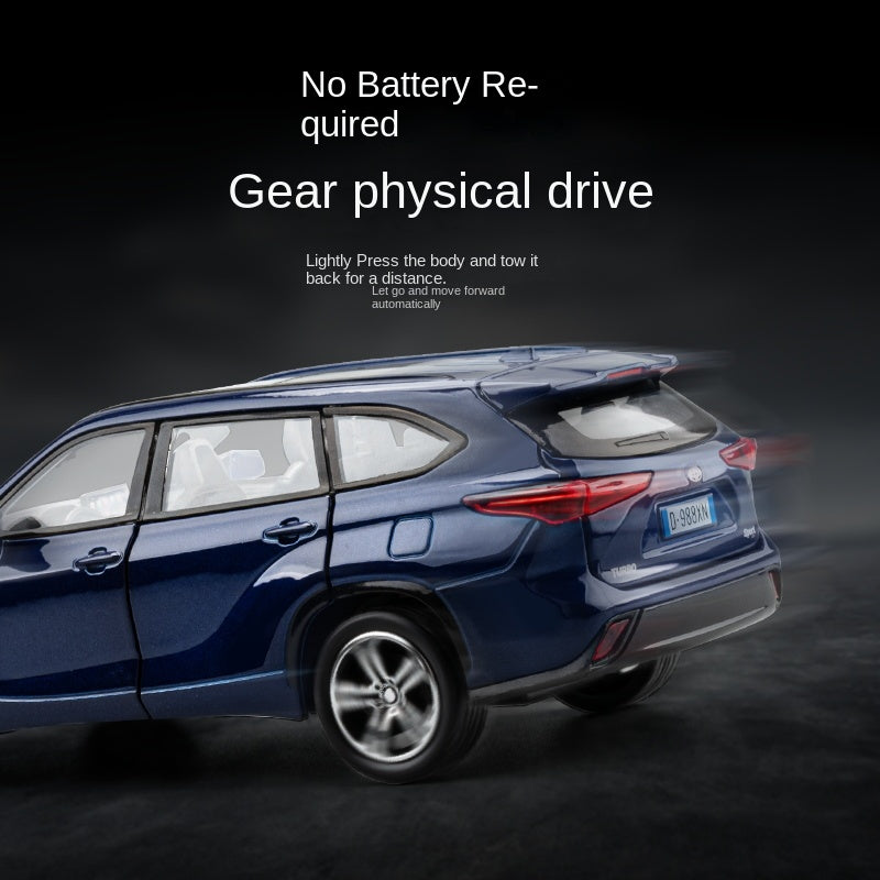 Jiaye 1:32 Scale Die-Cast Alloy Model Toy Compatible with Toyota Highlander - Opening Doors, Sound & Light, Pull-Back Function - Family SUV Collection