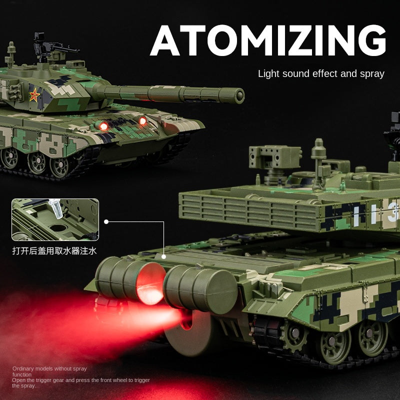 Chezhi 1:35 Scale Type 99A Main Battle Tank Die-Cast Alloy Model Toy - Smoke Effect, Movable Tracks & Wheels, Opening Hatches, Sound & Light, Pull-Back Function - Modern Armor Collection