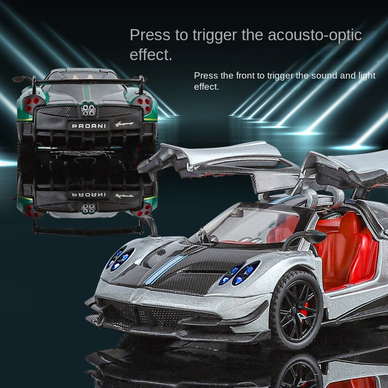 XHD 1:32 Die-Cast Alloy Model - Compatible with Pagani Huayra BC - Ultimate Hypercar with Opening Doors, Sound & Light, Pull-Back Action & Shock Absorption