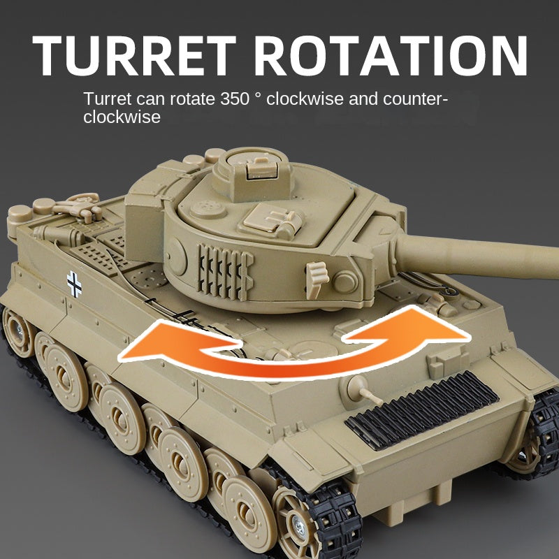 XHD 1:35 Die-Cast Alloy Model - Compatible with German Tiger I Tank - Feature-Packed with Smoke/Spray Effect, Sound & Light, Pull-Back Action, Rotating Turret & Elevating Barrel