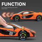 Chezhi 1:24 Track Edition Die-Cast Alloy Model - Compatible with McLaren P1 Hypercar - Feature-Packed with Opening Doors, Realistic Sound & Light, Pull-Back Action, Shock Absorption, Steering, Horn & Adjustable Rear Wing